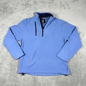 Zero Restriction Mens Small Fleece Quarter Zip Pullover Blue Tour Series Pocket